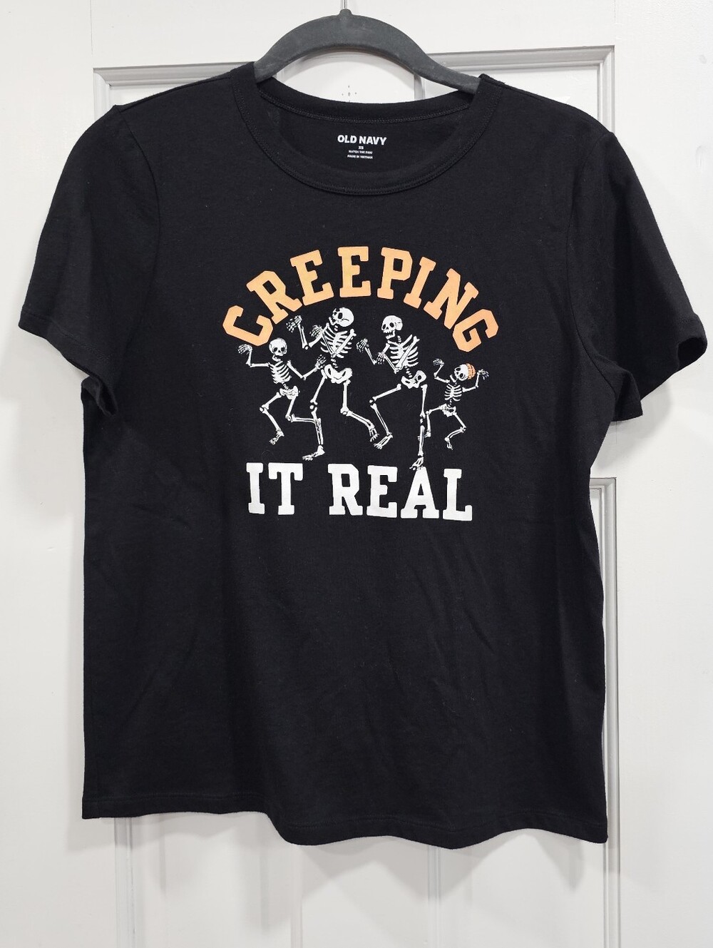 Old Navy "Creeping It Real" Dancing Skeleton Graphic Tee - Adult Size XS
